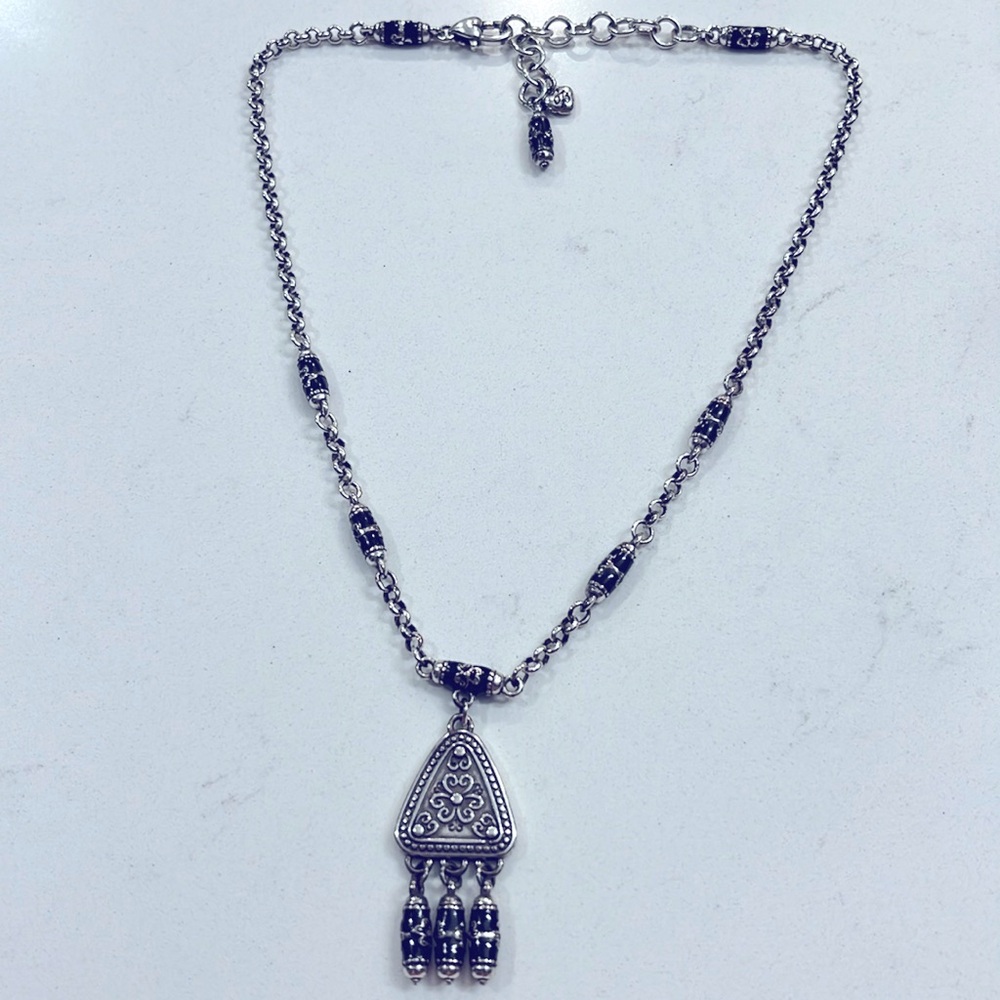 Brighton Bohemian Necklace Silver & black Beads